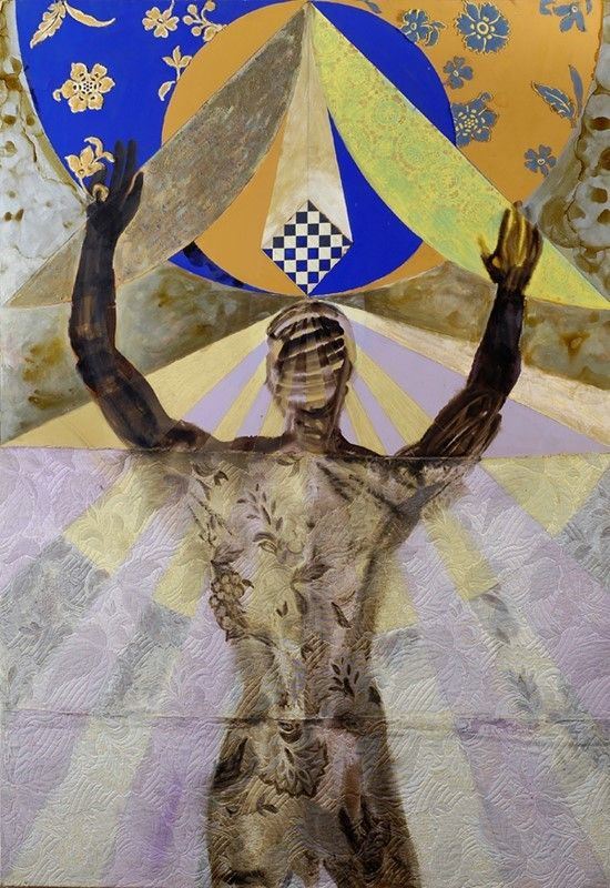 Bruno Ceccobelli : Nostro figlio  (2001)  - Tecnica mista e applicazioni su tavola - Asta Autori dell'800-900 - I - Galleria Pananti Casa d'Aste