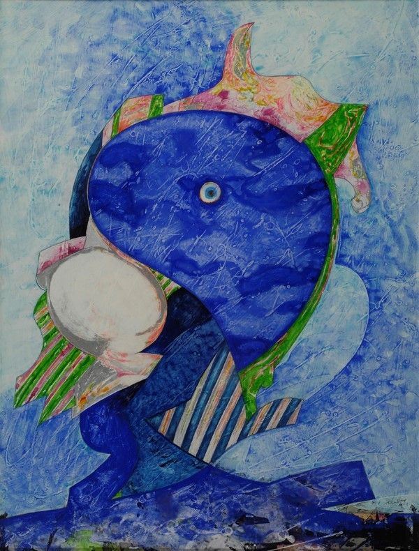 Gianni Dova : Senza titolo  - Tecnica mista su carta riportata su tela - Asta Autori dell'800-900 - I - Galleria Pananti Casa d'Aste