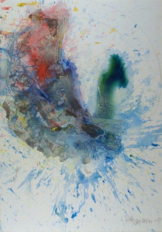 Oddino Guarnieri : Senza titolo  (2009)  - Tecnica mista su carta riportata su tavola - Auction Autori dell'800-900, Arte Moderna e Contemporanea, Grafica ed Edizioni - Galleria Pananti Casa d'Aste