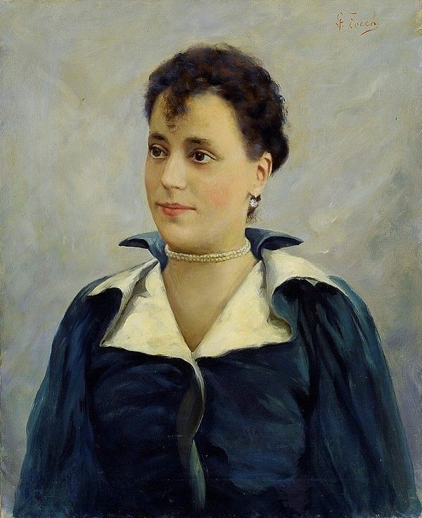 Guglielmo Zocchi : Ritratto di signora  - Olio su tela - Auction Autori dell'800-900, Arte Moderna e Contemporanea, Grafica ed Edizioni - Galleria Pananti Casa d'Aste