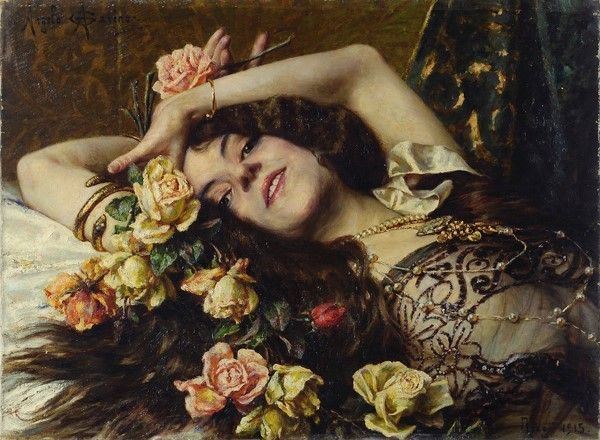 Angelo Garino : Fiori semplici e fiore raro  (1915)  - Olio su tela - Auction Autori dell'800-900, Arte Moderna e Contemporanea, Grafica ed Edizioni - Galleria Pananti Casa d'Aste
