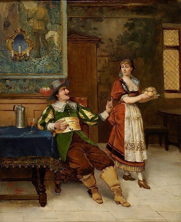Pompeo Massani : La locandiera  - Olio su tela - Auction Autori dell'800-900, Arte Moderna e Contemporanea, Grafica ed Edizioni - Galleria Pananti Casa d'Aste
