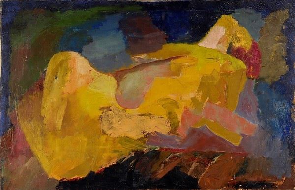 Joseph Brandl : Composizione  (1963)  - Olio su tela - Asta Autori dell'800-900, Arte moderna e contemporanea - I - Galleria Pananti Casa d'Aste