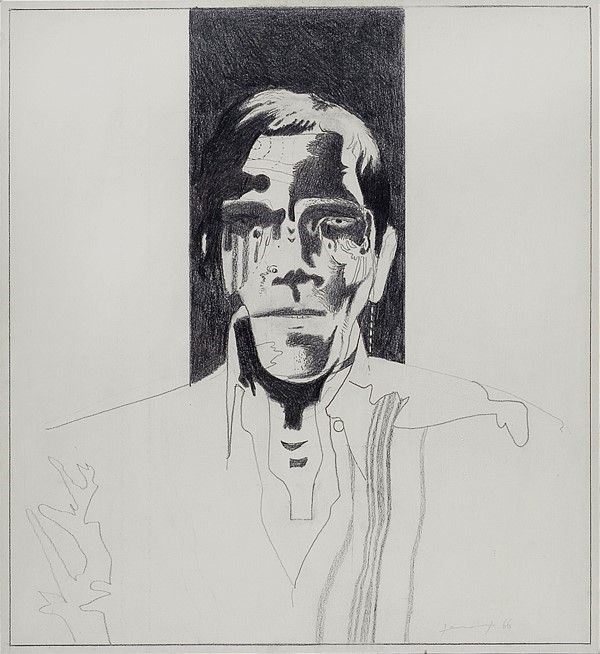 Gianfranco Ferroni : Ritratto  (1966)  - Matita su carta - Auction Autori dell'800-900, Arte Moderna e Contemporanea, Grafica ed Edizioni - Galleria Pananti Casa d'Aste