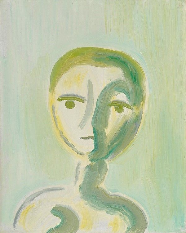 Virgilio Guidi : La testa verde  - Olio su tela - Asta Autori dell'800-900, Arte Moderna e Contemporanea, Grafica ed Edizioni - Galleria Pananti Casa d'Aste