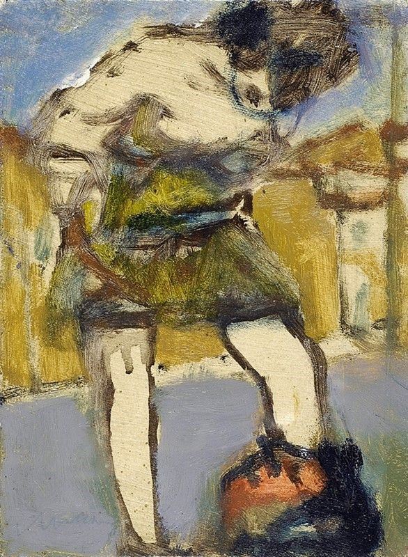 Mino Maccari : Figura  - Olio su cartone telato - Asta Autori dell'800-900, Arte Moderna e Contemporanea, Grafica ed Edizioni - Galleria Pananti Casa d'Aste
