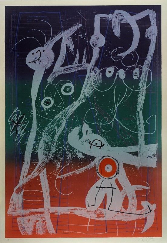 Joan Mir&#242; : Le Delire du Couturier  (1969)  - Litografia a colori - Auction Autori dell'800-900, Moderni e Contemporanei, Grafica ed Edizioni - I - Galleria Pananti Casa d'Aste