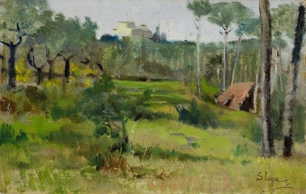 Silvestro Lega - La Capanna nel Podere (capanna nel Bosco)