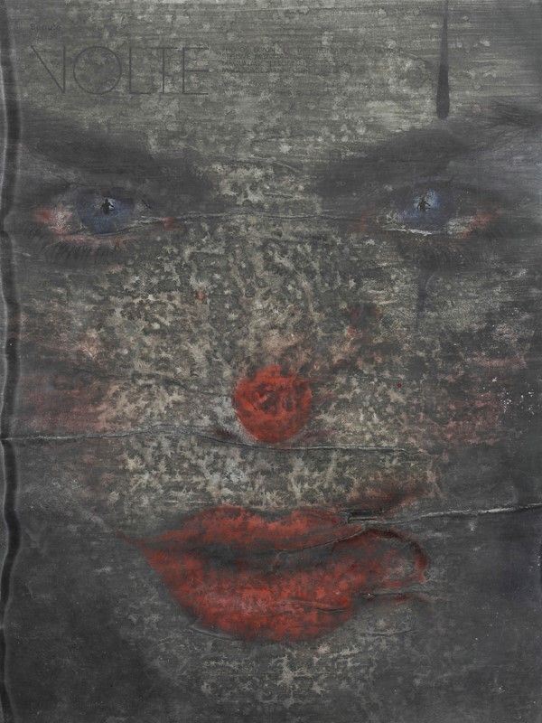 Paolo Leonardo : Senza titolo  - Tecnica mista su manifesto - Asta Autori dell'800-900, Arte Moderna e Contemporanea, Grafica ed Edizioni - Galleria Pananti Casa d'Aste