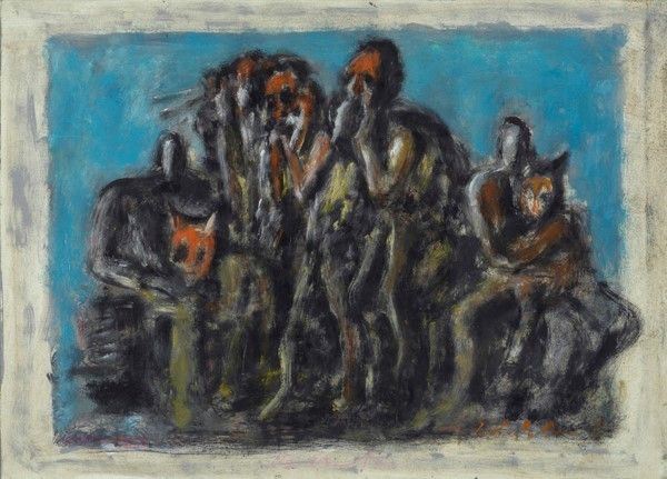 Roberto Barni : Senza titolo  ((1985))  - Tecnica mista su carta - Asta Autori dell'800-900, Arte Moderna e Contemporanea, Grafica ed Edizioni - Galleria Pananti Casa d'Aste