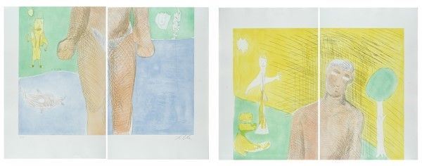 Sandro Chia : Senza titolo  - Acquaforte (4 fogli) - Asta Autori dell'800-900, Arte Moderna e Contemporanea, Grafica ed Edizioni - Galleria Pananti Casa d'Aste