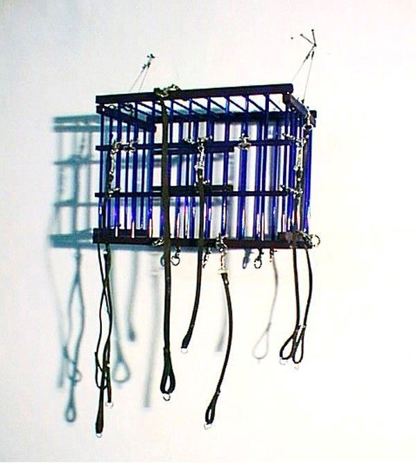 Vittorio Corsini : Da fuori  (1996)  - Legno, vetro, pelle e acciaio - Asta Autori dell'800-900, Arte Moderna e Contemporanea, Grafica ed Edizioni - Galleria Pananti Casa d'Aste