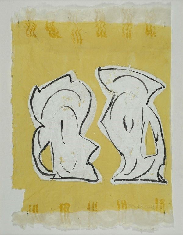 Betty Woodman : Senza titolo  (2009)  - Tecnica mista su carta - Asta Autori dell'800-900, Arte Moderna e Contemporanea, Grafica ed Edizioni - Galleria Pananti Casa d'Aste
