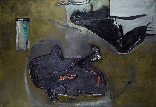 Sergio Vacchi : Conversazione telefonica  (1962)  - Olio su tela - Asta Autori dell'800-900, Arte Moderna e Contemporanea, Grafica ed Edizioni - Galleria Pananti Casa d'Aste