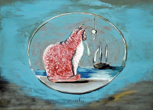 Sergio Vacchi : Ramsete II°  - Olio su  base litografica - Auction Autori dell'800-900, Arte Moderna e Contemporanea, Grafica ed Edizioni - Galleria Pananti Casa d'Aste