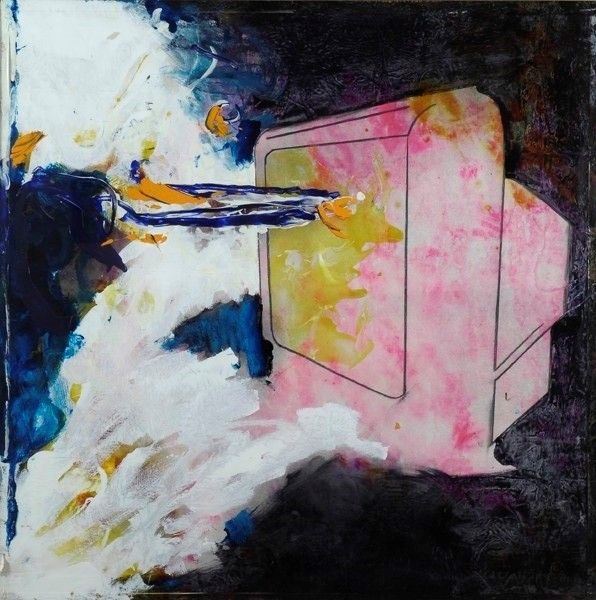 Mario Schifano : Grundig  - Smalto su tela - Asta Autori dell'800-900, Arte Moderna e Contemporanea, Grafica ed Edizioni - Galleria Pananti Casa d'Aste