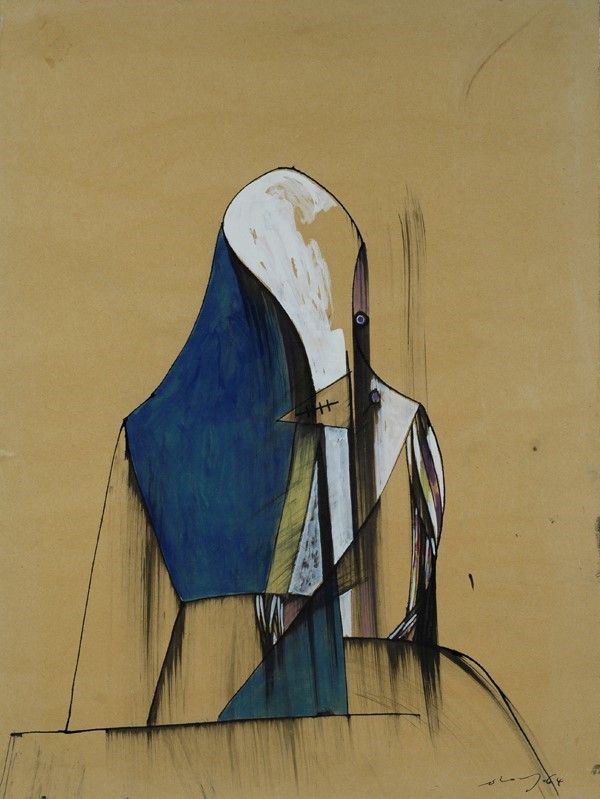 Gianni Dova : Senza titolo  (1964)  - Tecnica mista su carta riportata su tela - Auction Autori dell'800-900, Arte Moderna e Contemporanea, Grafica ed Edizioni - Galleria Pananti Casa d'Aste