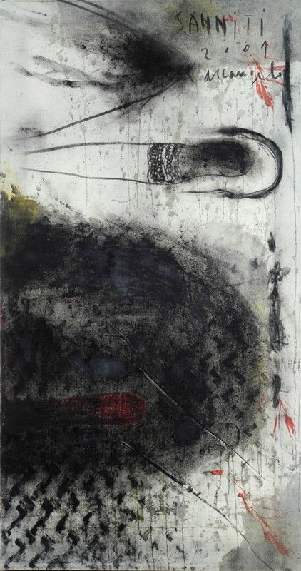 Arcangelo : Sanniti  (2001)  - Tecnica mista su tela - Asta Autori dell'800-900, Arte Moderna e Contemporanea, Grafica ed Edizioni - Galleria Pananti Casa d'Aste
