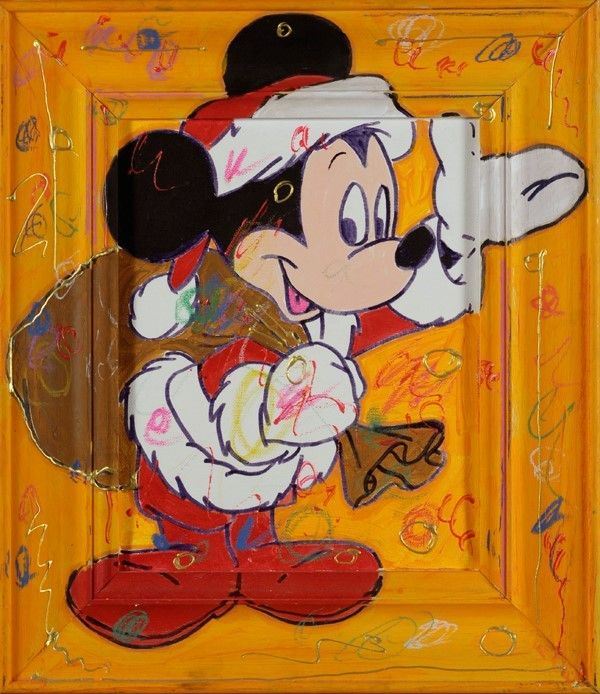 Enrico Manera : Topoklaus  (2001)  - Acrilici su tela con cornice invasa - Auction Autori dell'800-900, Arte Moderna e Contemporanea, Grafica ed Edizioni - Galleria Pananti Casa d'Aste