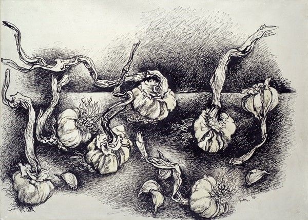 Renato Guttuso : Agli  - China su carta riportata su tela - Asta Autori dell'800-900, Arte Moderna e Contemporanea, Grafica ed Edizioni - Galleria Pananti Casa d'Aste