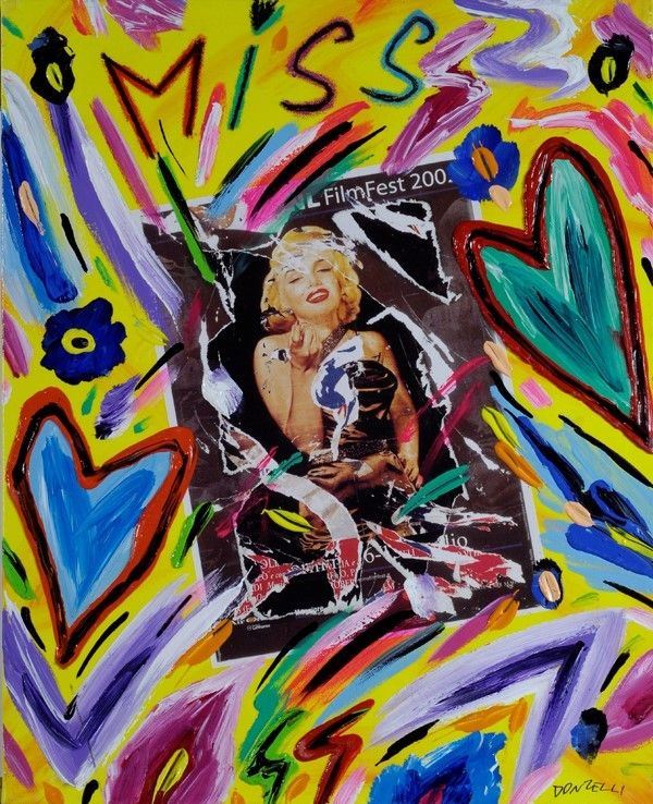 Bruno Donzelli : Miss  - Acrilico e collage su tela - Auction Autori dell'800-900, Arte Moderna e Contemporanea, Grafica ed Edizioni - Galleria Pananti Casa d'Aste