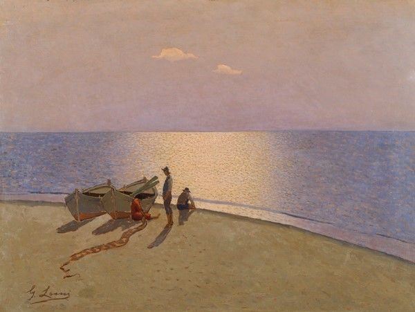 Giovanni Lomi : Pomeriggio a Tirrenia  - Olio su faesite - Auction Autori dell'800-900, Arte Moderna e Contemporanea, Grafica ed Edizioni - Galleria Pananti Casa d'Aste
