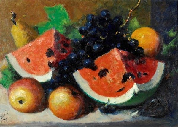 Corrado Michelozzi : Natura morta  - Olio su masonite - Asta Autori dell'800-900, Arte Moderna e Contemporanea, Grafica ed Edizioni - Galleria Pananti Casa d'Aste