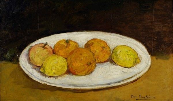 Giovanni Bartolena : Aranci e limoni  - Olio su tavola - Auction Autori dell'800-900, Arte Moderna e Contemporanea, Grafica ed Edizioni - Galleria Pananti Casa d'Aste
