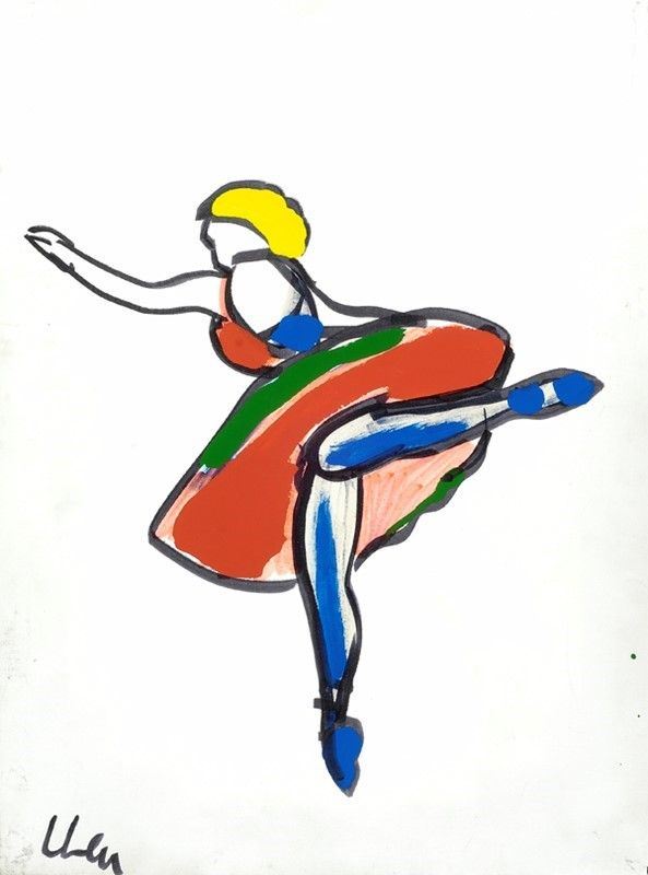 Marco Lodola : Ballerina  (2000)  - Smalto su tela - Asta Autori del XIX e XX sec. - I - Galleria Pananti Casa d'Aste