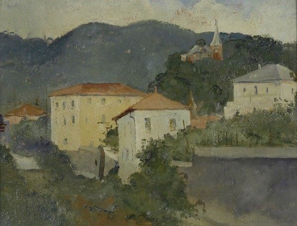 Francesco Pagliazzi : Paesaggio  - Olio su tavola - Auction Autori dell'800-900, Arte Moderna e Contemporanea, Grafica ed Edizioni - Galleria Pananti Casa d'Aste