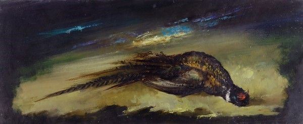 Cesarino Monti : Fagiano  (1969)  - Olio su tela - Asta ASTA A TEMPO - Autori dell'800-900, Moderni e Contemporanei, Grafica ed Edizioni - I - Galleria Pananti Casa d'Aste
