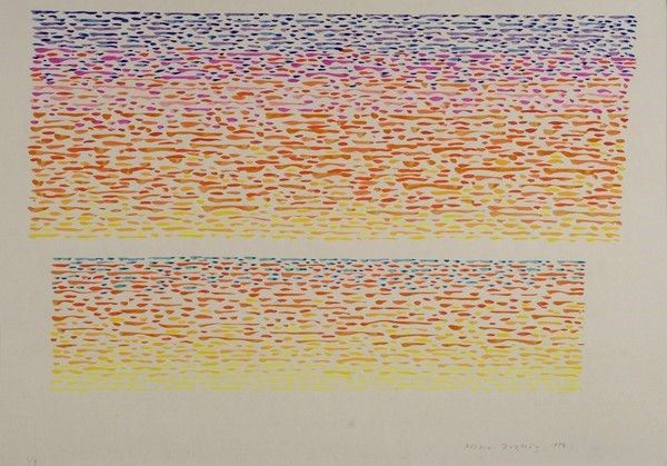 Piero Dorazio : Senza titolo  (1974)  - Acquarello su cartone - Auction Autori dell'800-900, Arte Moderna e Contemporanea, Grafica ed Edizioni - Galleria Pananti Casa d'Aste
