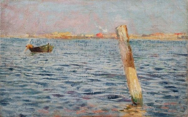Plinio Nomellini - Laguna a Venezia