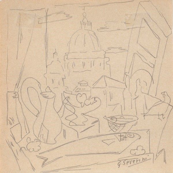 Gino Severini - Natura Morta con Cattedrale