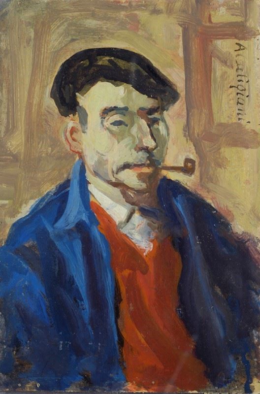 Alberto Caligiani - Ritratto con pipa