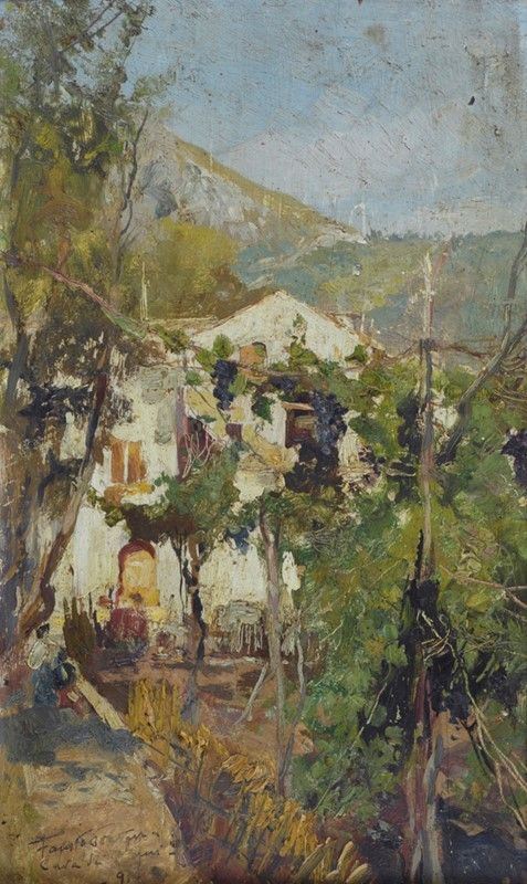 Fausto Pratella : Caseggiato a Cava dei Tirreni  - Auction AUTORI DEL XIX E XX SEC - II - Galleria Pananti Casa d'Aste