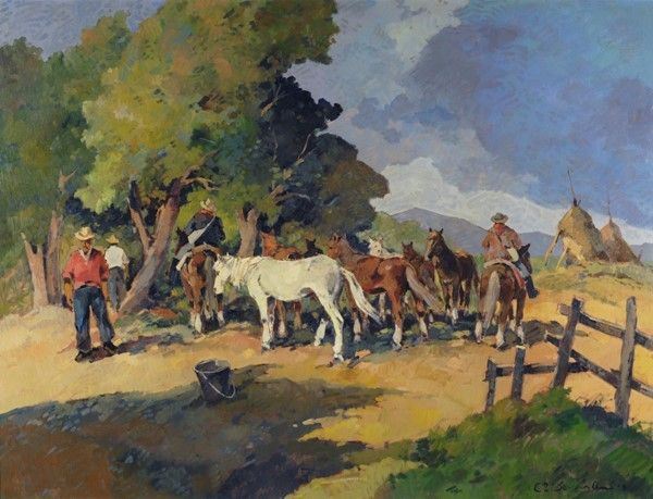 Carlo Domenici - Cavalli al pascolo