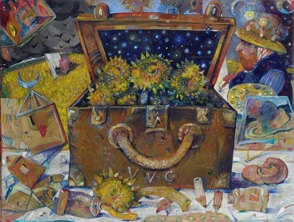 Antonio Possenti : Petite valise de Vincent  (1983)  - Olio su compensato - Auction Arte Moderna e Contemporanea, Grafica ed Edizioni - Galleria Pananti Casa d'Aste