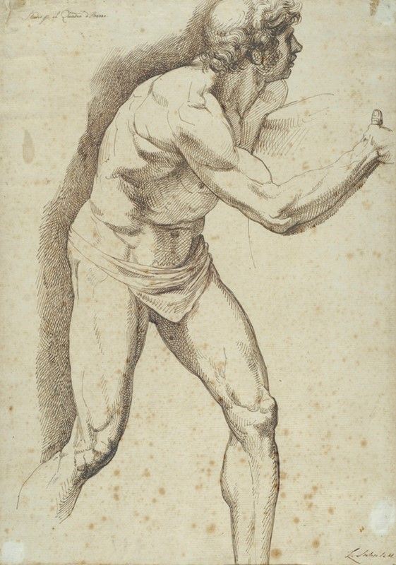 Luigi Sabatelli : Studio di figura  - China su carta - Auction Opere scelte dell'ottocento italiano da collezioni private - I - Galleria Pananti Casa d'Aste