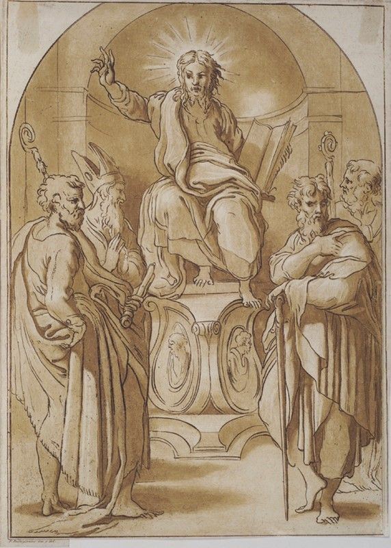 Cristo Giudice e Santi  - Asta Antiquariato - mobili, dipinti e oggetti di arredo - Galleria Pananti Casa d'Aste