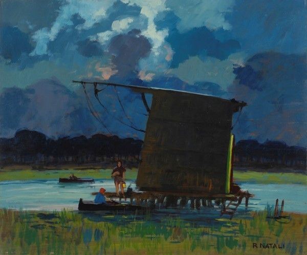 Renato Natali : Calambrone  - Olio su tavola - Asta Autori dell'800-900, Moderni e Contemporanei, Grafica ed Edizioni - I - Galleria Pananti Casa d'Aste