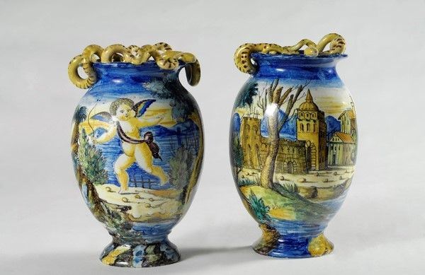 Coppia di vasi ovoidali  - Asta Opere scelte dell'ottocento italiano da collezioni private - I - Galleria Pananti Casa d'Aste