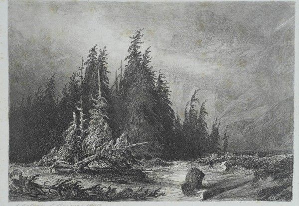 Alexandre Calame - Due Paesaggi Fluviali