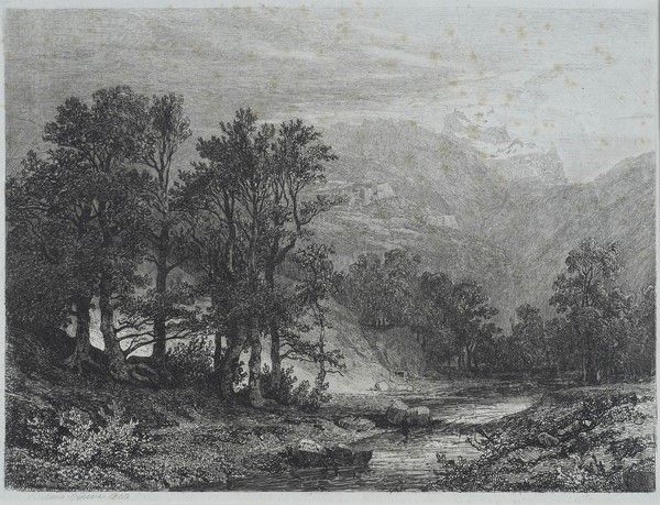 Alexandre Calame - Due Paesaggi Fluviali
