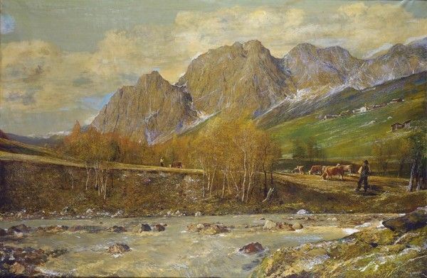 Gino Federici - Paesaggio con pastore e gregge