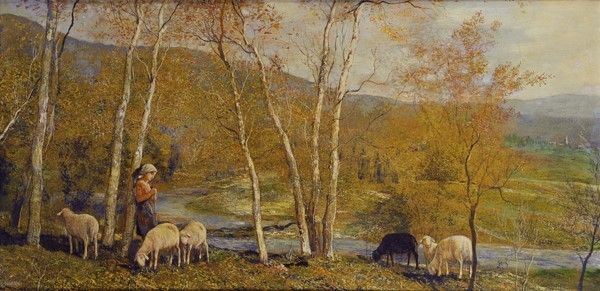 Gino Federici : Paesaggio con pastorella e gregge  - Tempera su tela - Auction Autori dell'800-900, Moderni e Contemporanei, Grafica ed Edizioni - Galleria Pananti Casa d'Aste