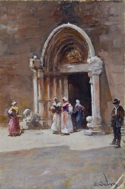 Eugenio Selva - Uscita dalla chiesa