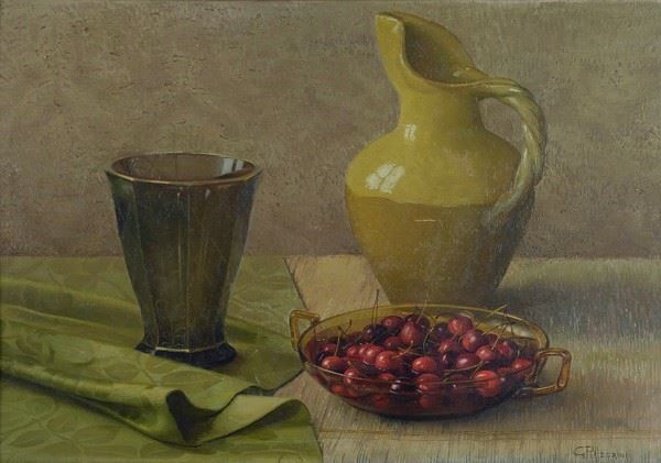 G. Pellegrini : Natura morta  - Olio su compensato - Auction ASTA A TEMPO - Autori dell'800-900, Moderni e Contemporanei, Grafica ed Edizioni - I - Galleria Pananti Casa d'Aste