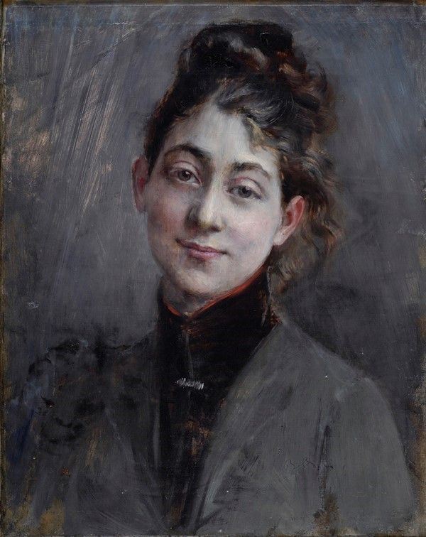 Giovanni Boldini : Ritratto di giovane donna  ((1890-1895))  - Olio su tela - Auction Opere scelte dell'ottocento italiano da collezioni private - I - Galleria Pananti Casa d'Aste