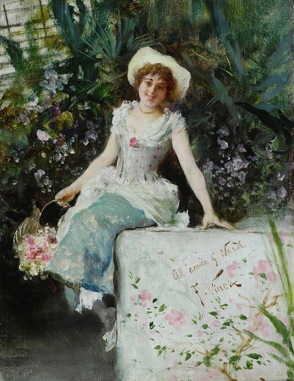 Francesco Vinea - Fanciulla con fiori